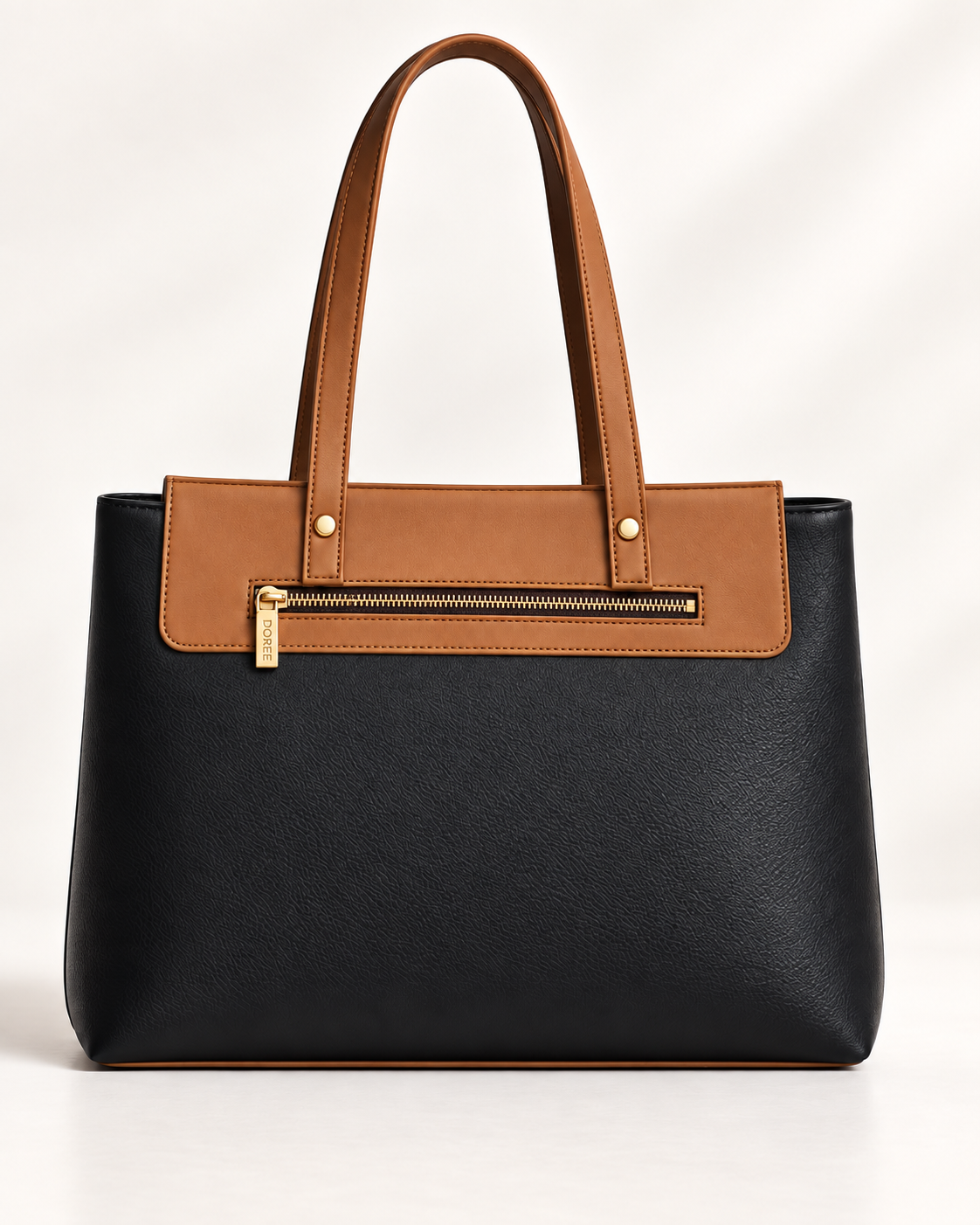DOREE Noir Tan Executive Tote