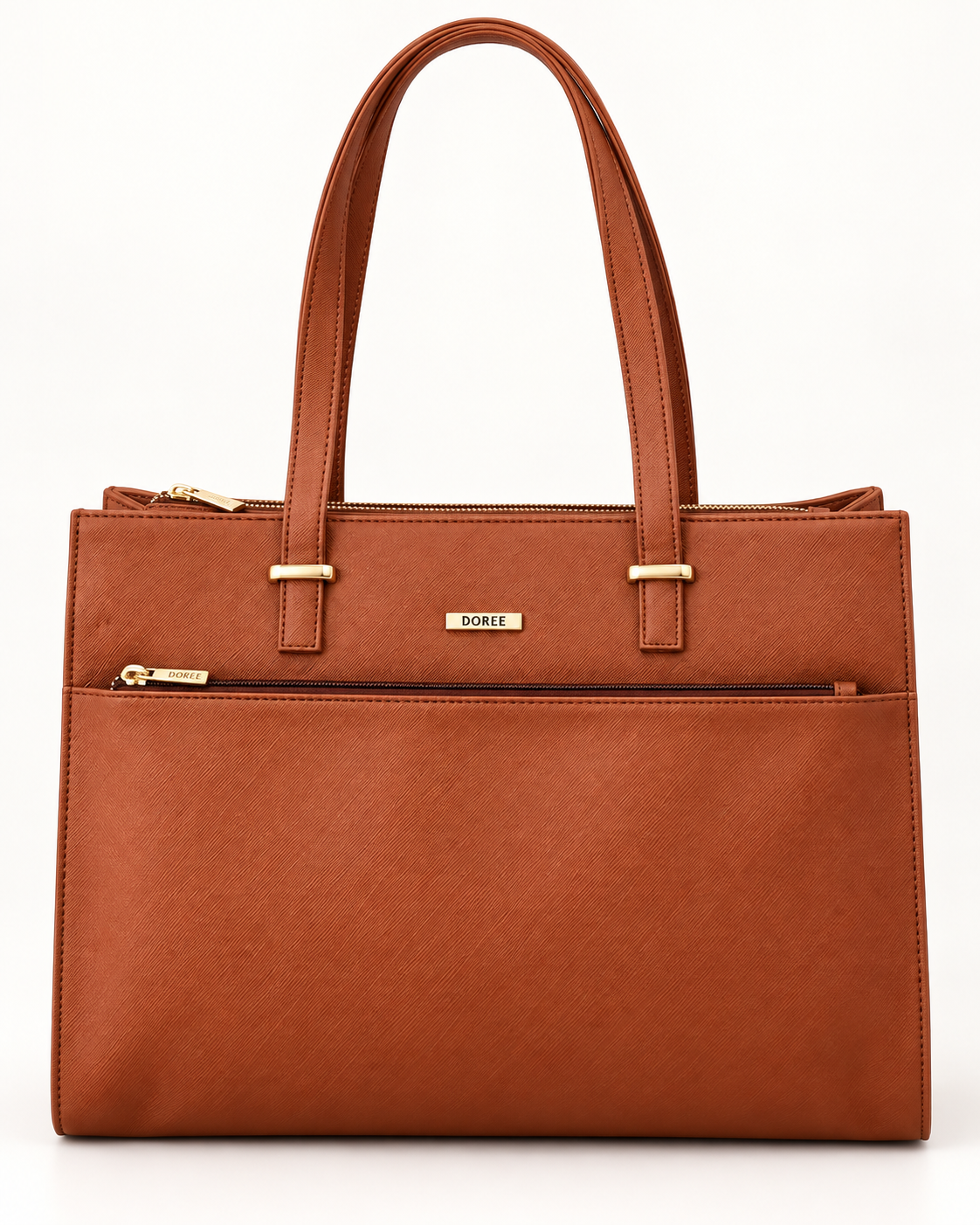 Cognac Laptop Tote for Women | DOREE