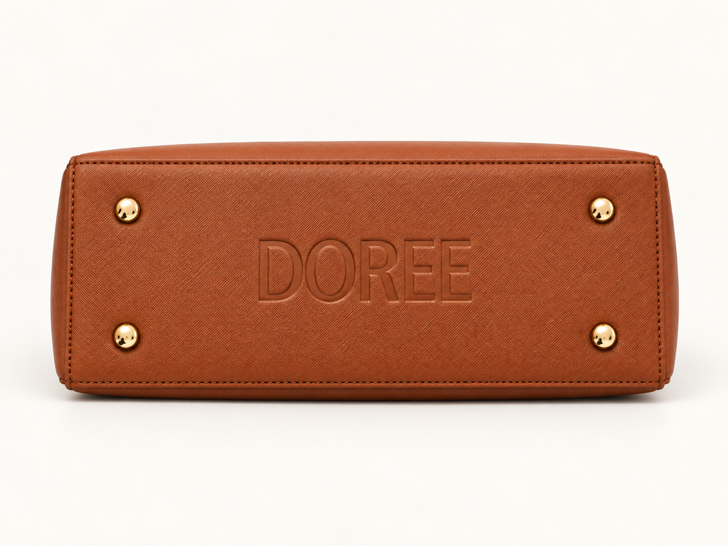 Cognac Laptop Tote for Women | DOREE