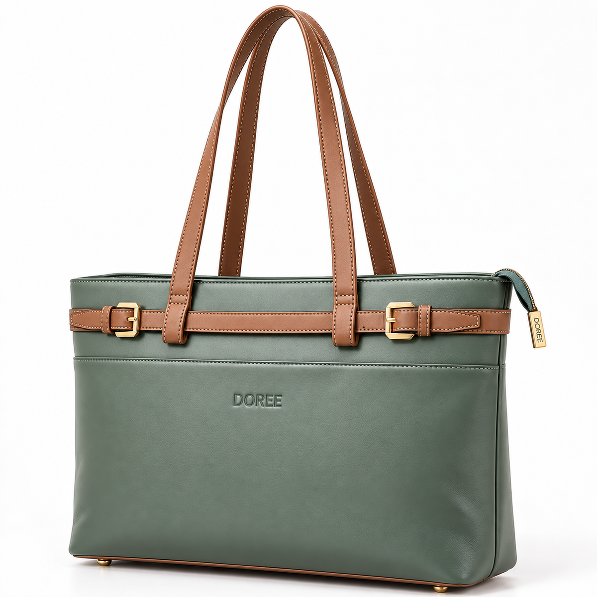 DOREE Sage & Tan Work Tote